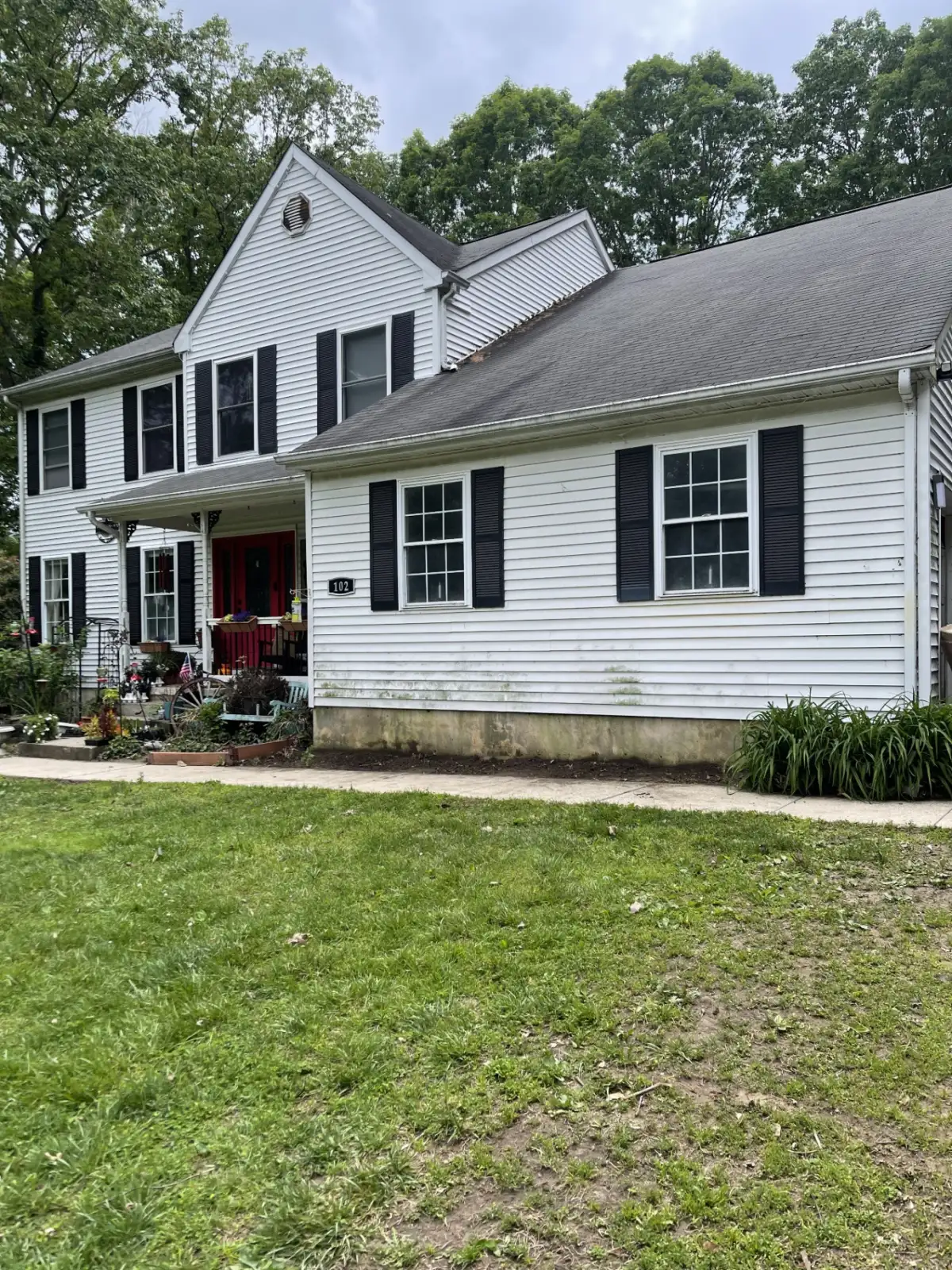 Yard cleared of leaves and branches after a cleanup