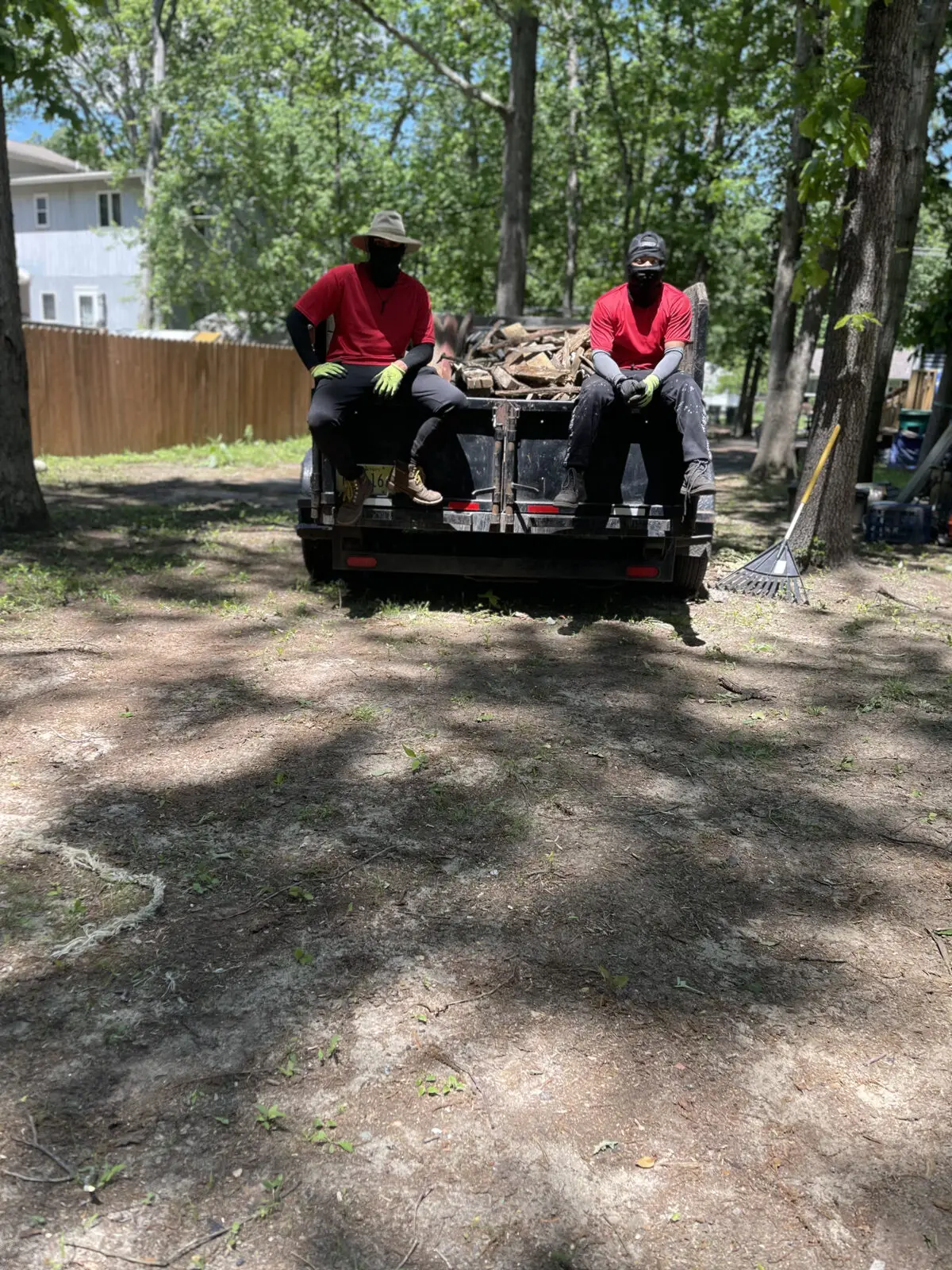 Loaded trailer during a junk removal job