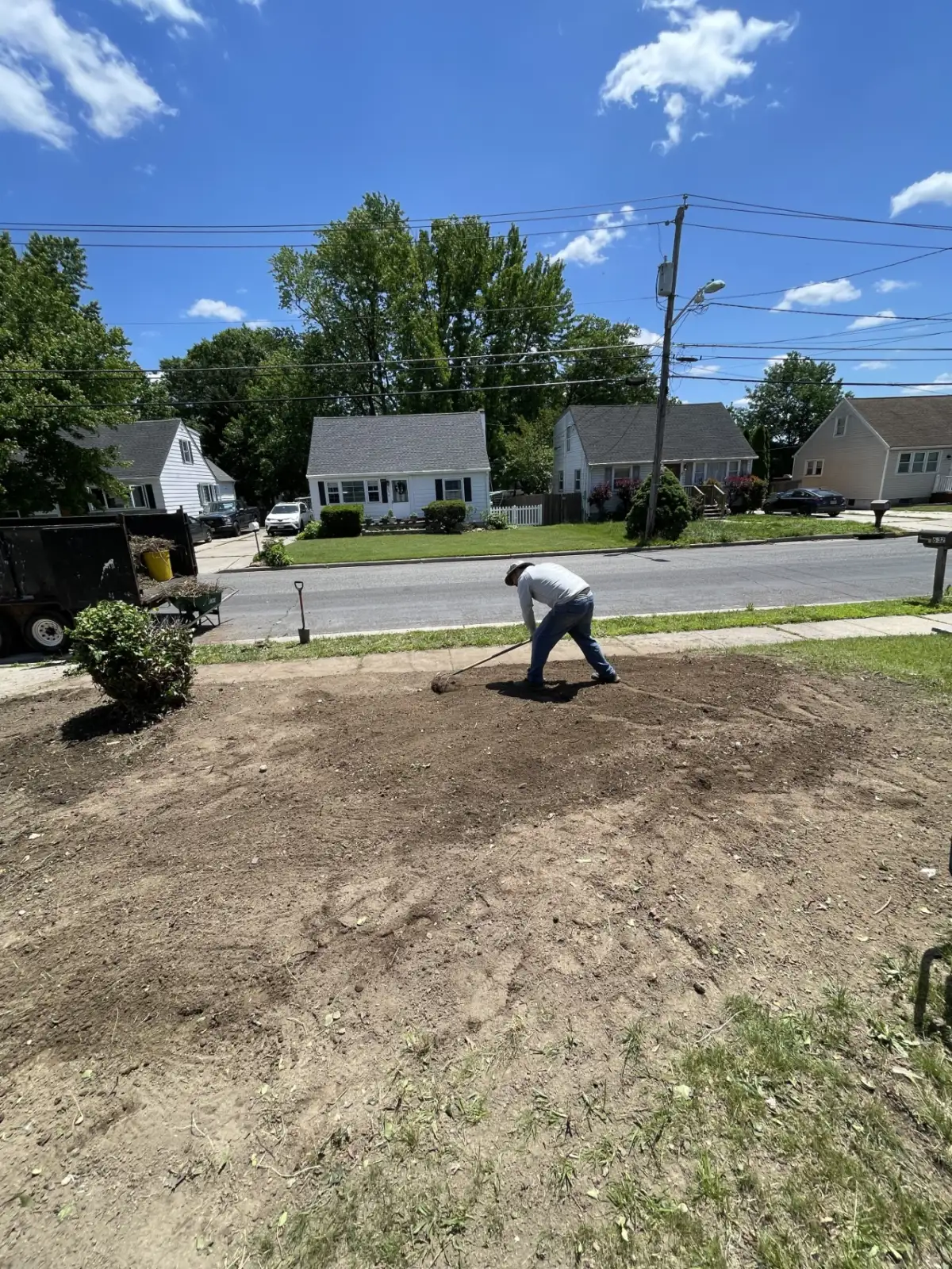 Grass seeding in progress, angle two