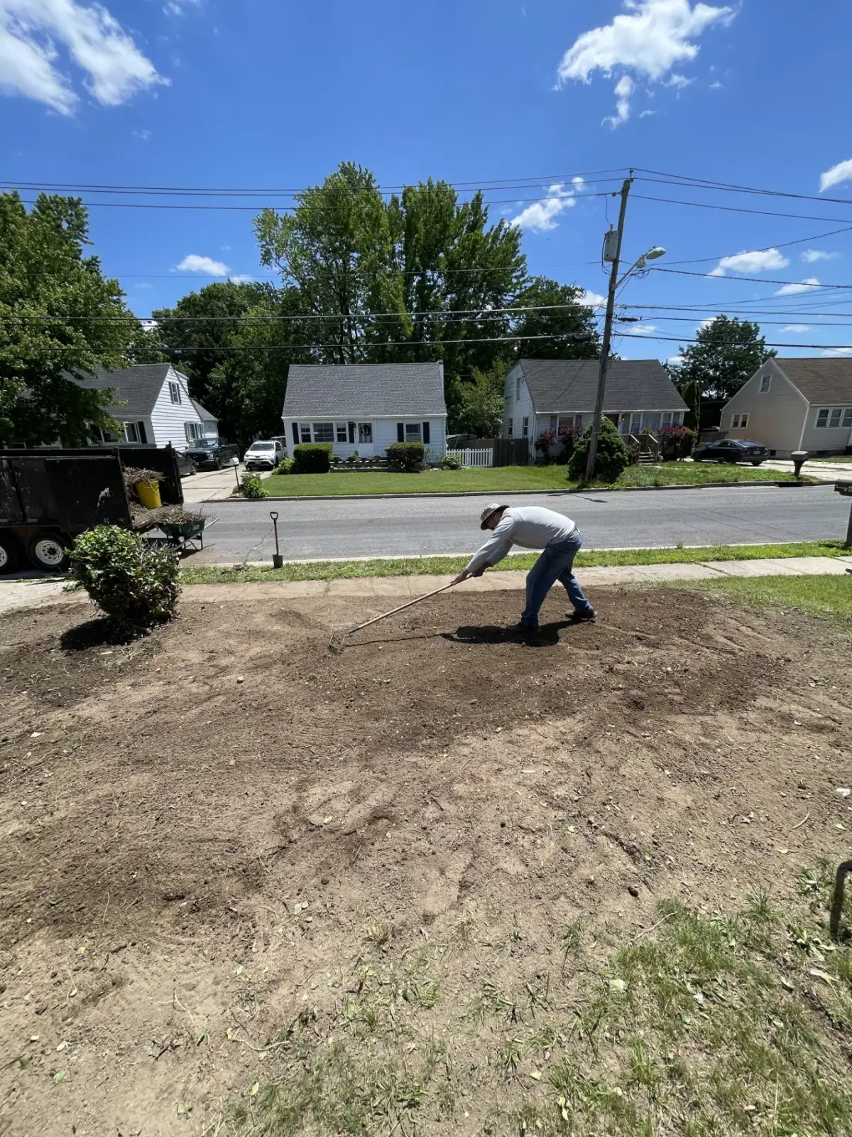 Grass seeding in progress, second photo